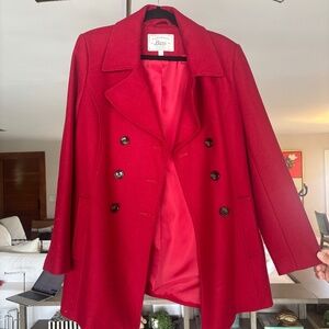 Red Wool Peacoat